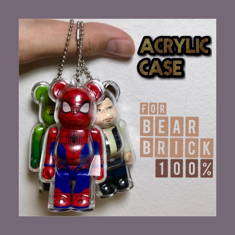 Acrylic Case Bearbrick 100% เคสแบร์บริค 100% เคสพวงกุญแจ เคสอะคริลิคใส กรอบพวงกุญแจ สำหรับ แบร์บริค