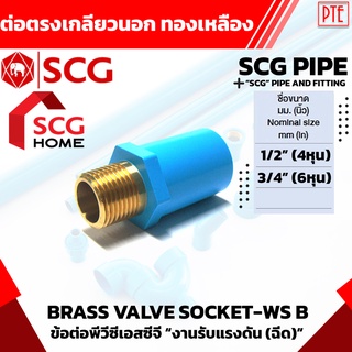 ต่อตรงเกลียวนอกทองเหลือง ข้อต่อตรงเกลียวนอกทองเหลือง  SCG ขนาด 1/2" 3/4"