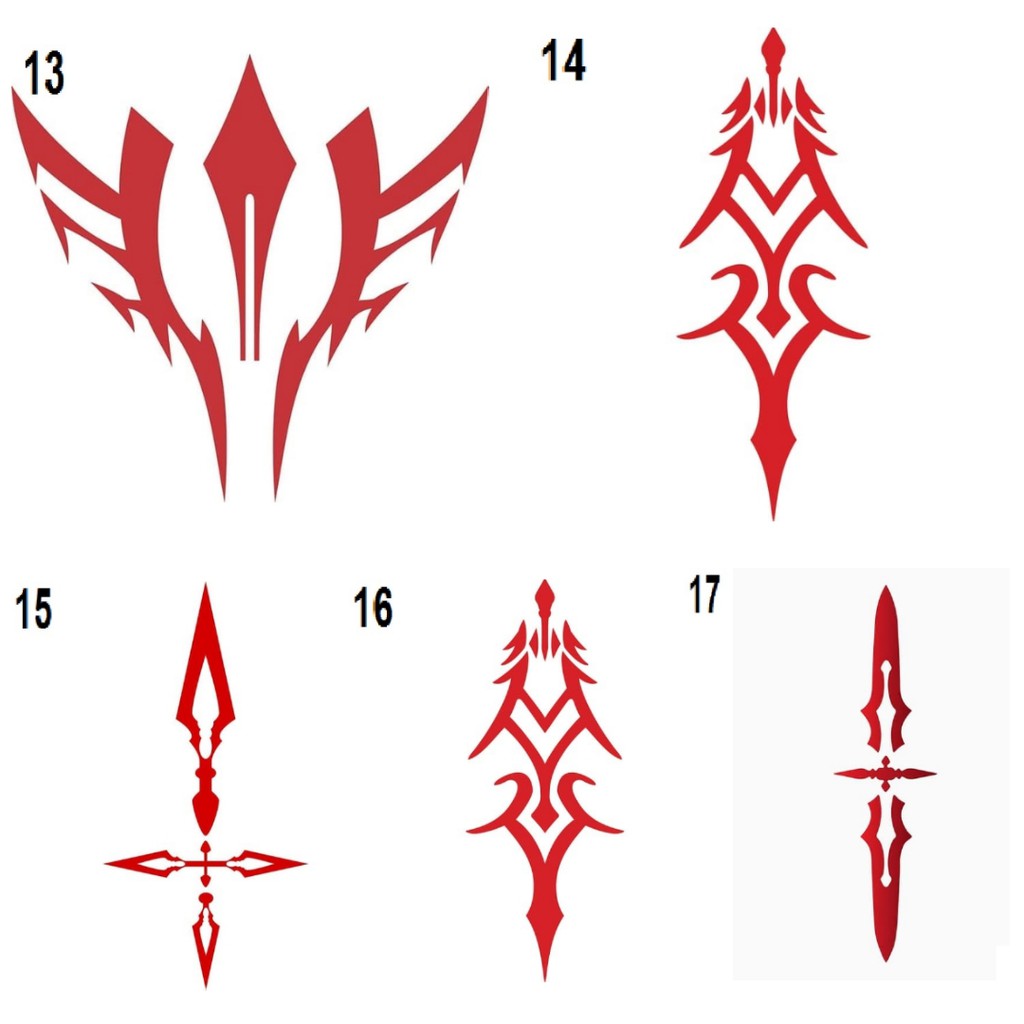 COSPLAY FATE SEAL SERIES TATTO STICKER (PER PC)