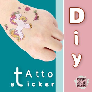 สติ๊กเกอร์รอยสัก Tattoo stickers diy ลิทเติ้ลโพนี่  สีพาสเทล ลายน่ารักมาก