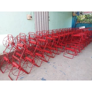 โรลม้วนสาย โรลม้วนสายพ่นยา 100 เมตร(มีหูหิ้ว มีลูกปืน) เหล็กหนา ที่เก็บสายยาง