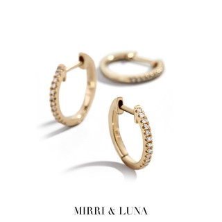 Gold Pave Hoop Earrings