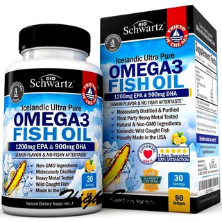 BioSchwartz, Icelandic Ultra Pure OMEGA3 FISH OIL, 1200 mg EPA &amp; 900 mg DHA, 90 Softgels