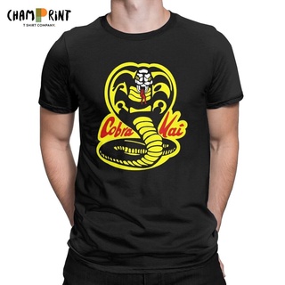 เสื้อผ้าผช2021 Mens T-Shirt Cobra Kai The Karate Kid Awesome Tees Snake Karate Dojo Anime T Shirt Crewneck Clothes Birt