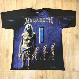 MEGADETH OVERPRINT OVP เสื้อวงดนตรี เสื้อวงเมก้าเดตลายคนแก่