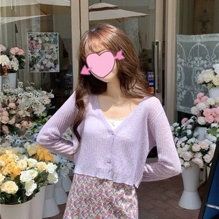 Gakki เสื้อไหมพรม เสื้อคลุมกันแดดแขนยาว ผ้านิ่มใส่สบาย ฟรีไซส์ พร้อมส่ง 70068#