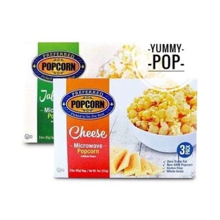 🍿 ป๊อบคอร์นไมโครเวฟ พรีเฟิร์ด USA Popcorn Microwave 1 กล่อง/3ซอง (85 กรัม x 3)อร่อยต้องลอง