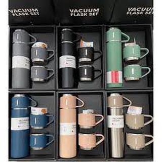 Stainless Steel Thermos Flask With 2 Cups