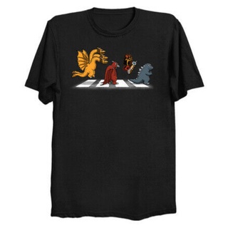 [S-5XL] เสื้อยืดคอกลม ผ้าฝ้าย พิมพ์ลายกราฟิก R1 Kaiju Road Ghidorah Pteranodmothra Abeey สําหรับผู้ชาย ใส่ทุกวัน