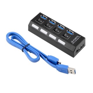 HUB USB 3.0 Hi-Speed 4-Port มีสวิทช์เปิดปิ