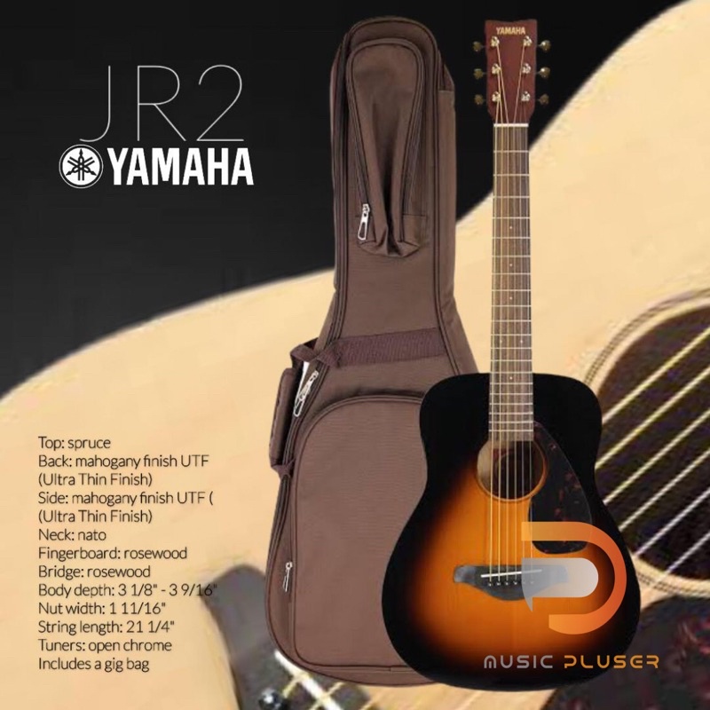 Yamaha JR2 กีต้าร์โปร่งขนาดพกพา ไซส์3/4 Top Spruce เสียงดี มีให้เลือก 2สี มาพร้อมกระเป๋าอย่างดีจาก ยามาฮ่า Setup ฟรี