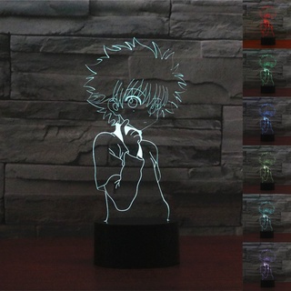 Hunter HUNTER Killua Zoldyck โคมไฟตั้งโต๊ะ LED อะคริลิค ไล่โทนสี 7 สี สําหรับตกแต่งบ้าน