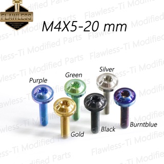 Flawless-ti สกรูไทเทเนียม M4×5 9 12 15 20 Torx Type Gr5 สําหรับ Yamaha Nmax Aerox Xmax