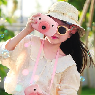 piggy camera กล้องเป่าฟองสบู่หมูสีชมพู กล้องเป่าฟองสบู่อัตโนมัติ พร้อมส่ง