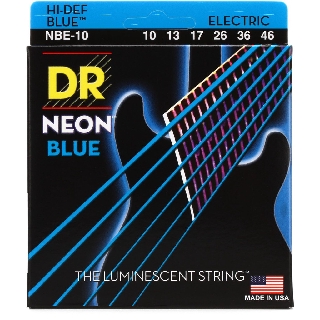 DR Strings Neon Hi-Def Blue Electric Guitar Strings สายกีตารไฟฟ้า รุ่น NBE-10 สีน้ำเงิน เบอร์ 10