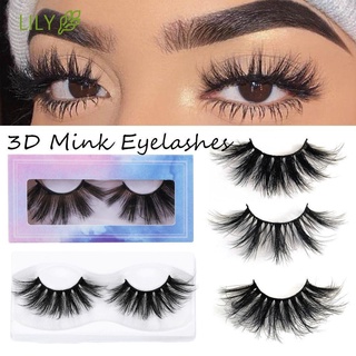 Lily SKONHED 1 Pair 3D Mink Hair False Eyelashes Multilayered Wispies Fluffy Lash Handmade Reusable Eye Makeup Tools