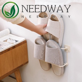 Needway ชั้นวางรองเท้า แบบชั้นเดียว สองชั้น สําหรับแขวนติดผนังห้องน้ํา