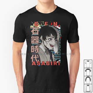 คอตต้อนคอกลมขายดี เสื้อยืด พิมพ์ลาย Gen Asagiri Dr. สไตล์คลาสสิก หิน Dokutϟ Sutōn Manga Ecchi Light Novel Gen Stone Age