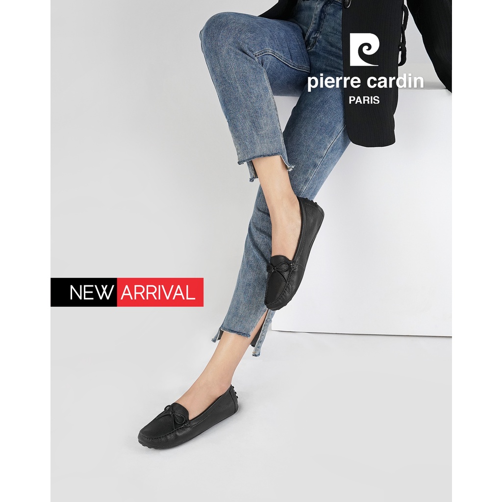 Pierre Cardin รองเท้าคัทชูผู้หญิง ส้นแบน อ็อกซ์ฟอร์ด นุ่มสบาย ผลิตจากหนังแท้ สีดำ รุ่น 50AC112