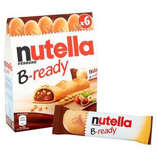 Nutella B-ready​ T6  บิสกิตสอดไส้ช็อคโกแลตนูเทลล่า 132g.