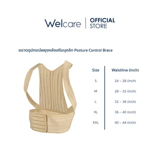 [Official] Welcare แผ่นพยุง/อุปกรณ์เสริมบุคคลิกภาพ Posture Control Brace ไซส์ S, M, L, XL และ XXL