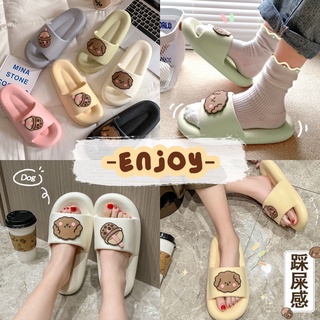 🍓EnJoy🍓 พร้อมส่ง (LT-Dogchao) รองเท้าแตะแบบสวม ลายหมาสุดน่ารัก สำหรับผู้หญิง