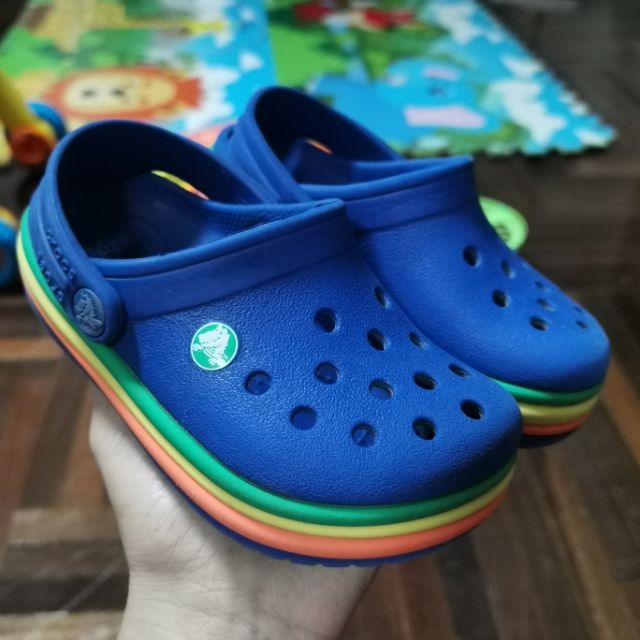 Crocs แท้ รองเท้าเด็ก​มือสอง สีน้ำเงิน c7