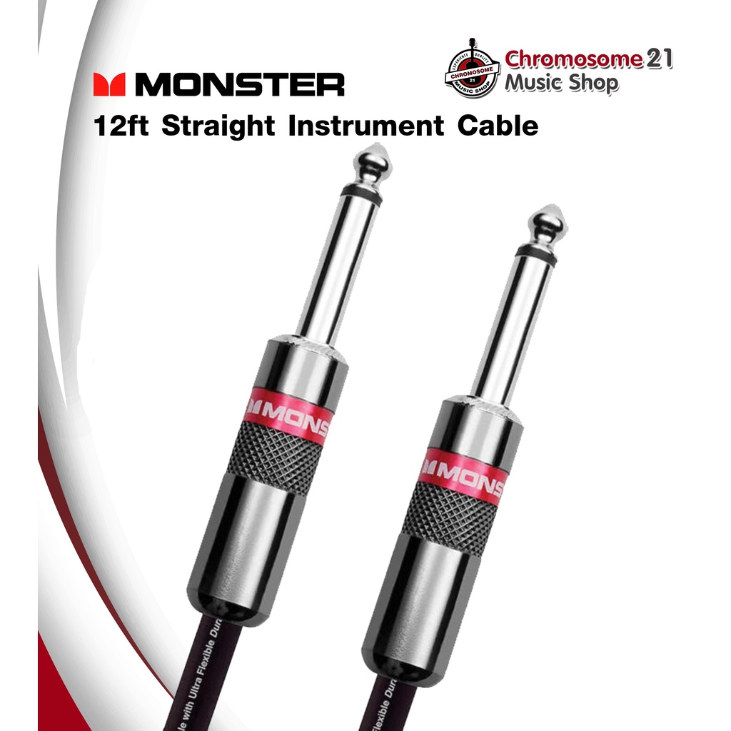 สายแจ๊ค Monster Classic 12ft Straight Instrument Cable หัวตรงหัวตรง