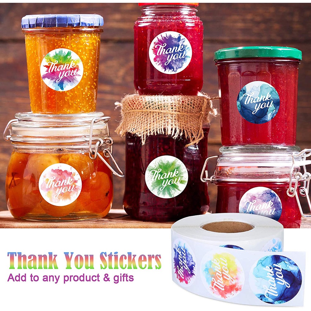 500 ชิ้นขอบคุณสติกเกอร์ 1 นิ้วรอบดอกไม้สีปิดผนึกสติกเกอร์สติกเกอร์สําหรับงานแต่งงาน Scrapbooking Envelopes Seal St - รูปที่ 3