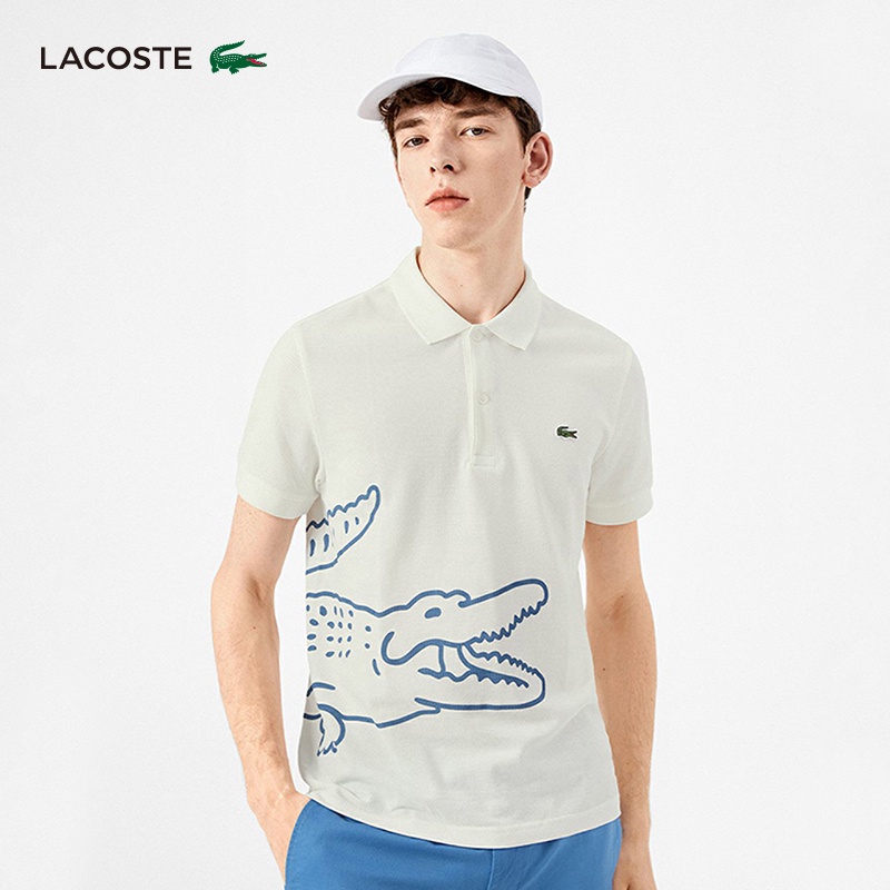 Lacostes Polo เสื้อโปโลแขนสั้นพิมพ์ลายลําลองแฟชั่นฤดูร้อนสําหรับผู้ชายและผู้หญิง s-4xl