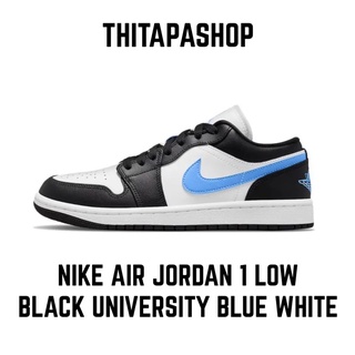 NIKE AIR JORDAN 1 LOW  BLACK UNIVERSITY BLUE WHITE