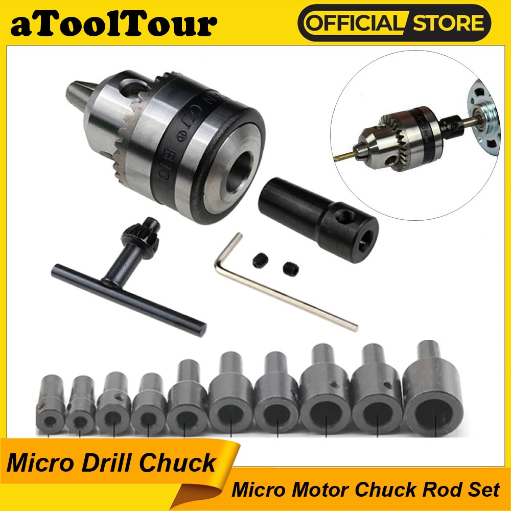 มินิสว่านไฟฟ้า Chuck 0.6-6 มม.Mount B10 Taper Connector Rod มอเตอร์เพลา Chuck สําหรับเจาะอะแดปเตอร์ Key ประแจเครื่องมือ