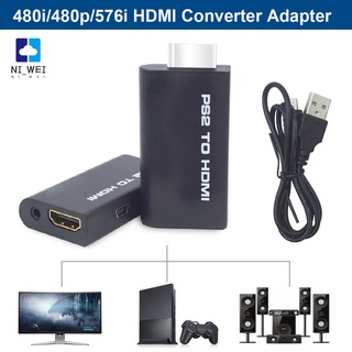 PS2 เป็น HDMI 480i 480p 576i อะแดปเตอร์แปลงเสียงวิดีโอเกมคอนโซล ตัวแปลง พร้อมเอาต์พุตเสียง 3.5mm