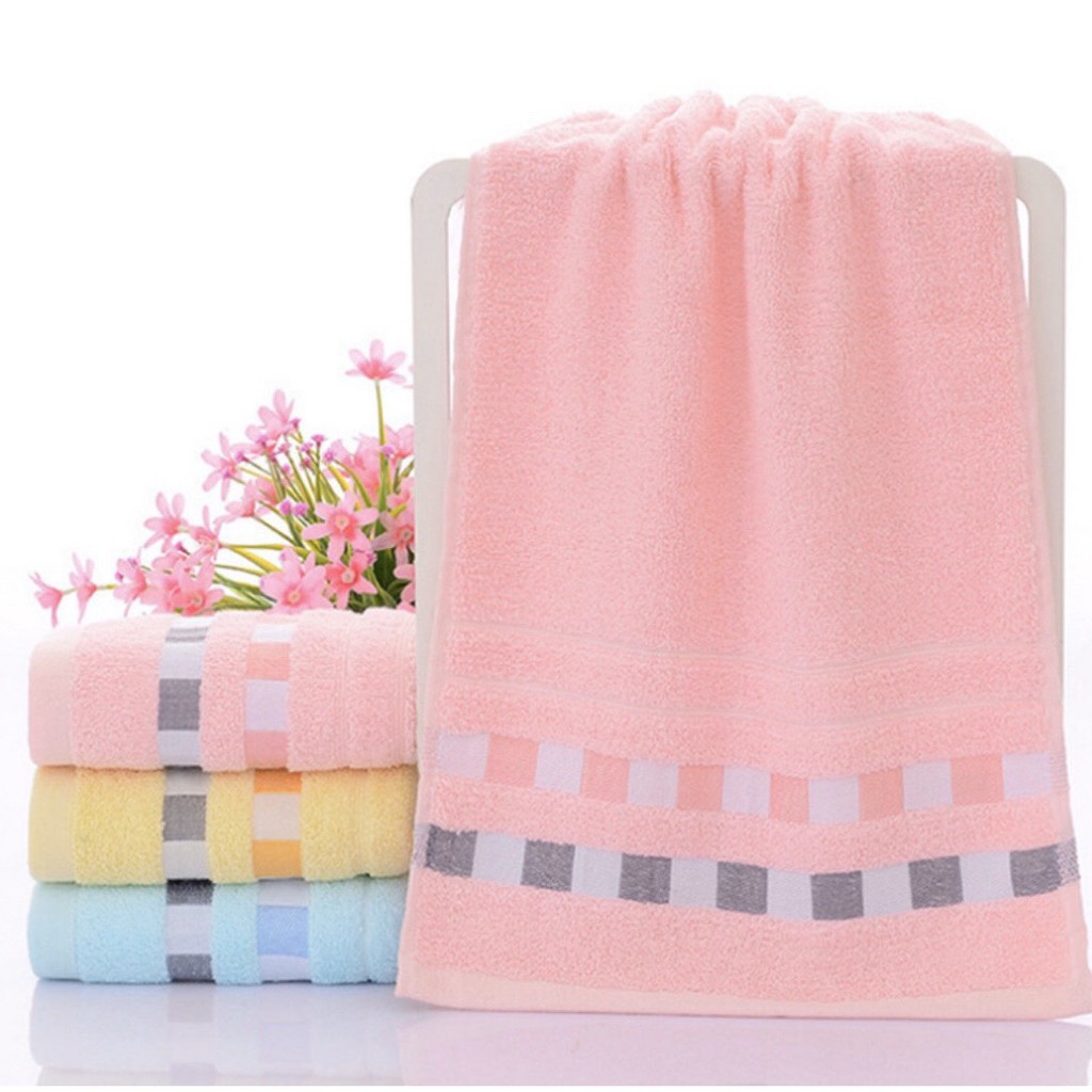 ส่งจากไทย 27฿ ผ้าเช็ดผม Cotton เนื้อผ้าหนานุ่ม ซับน้ำได้ดีเยี่ยม **ขนาด 32 x 70 ซม.