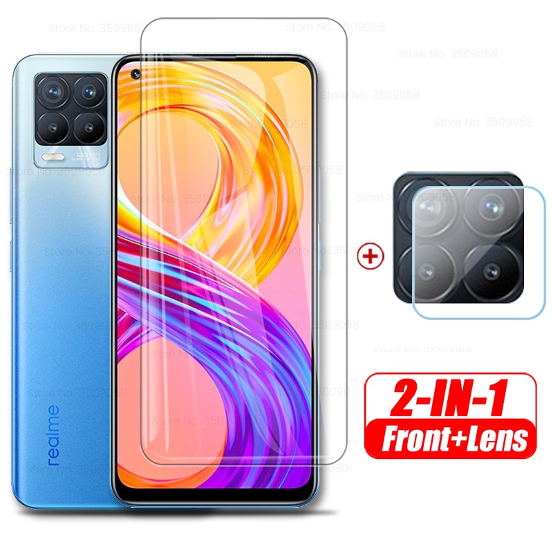 2 PCS 2 in 1 ป้องกันฟิล์มกระจกนิรภัยสําหรับ Realme 8 5 5i C3 C11 C12 C15 6Pro 6i A92 7Pro 7i C17 A54