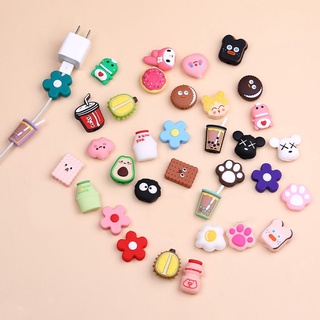 【พร้อมส่ง】ปลอกหุ้มสายชาร์จ Usb กันแตก ลายการ์ตูนดอกไม้ สําหรับโทรศัพท์มือถือ