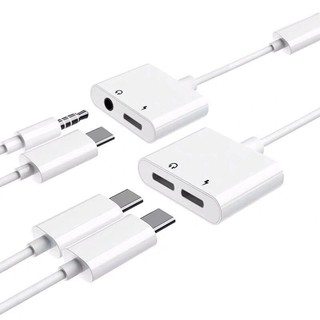 สายแปลง USB type -C To 3.5 M ต่อหูฟัง Type-C to Dual Type-C สามารถชาร์จ ใช้หูฟัง ไมค์ และโทรสนทนาสำหรับมือถือที่รองรับ