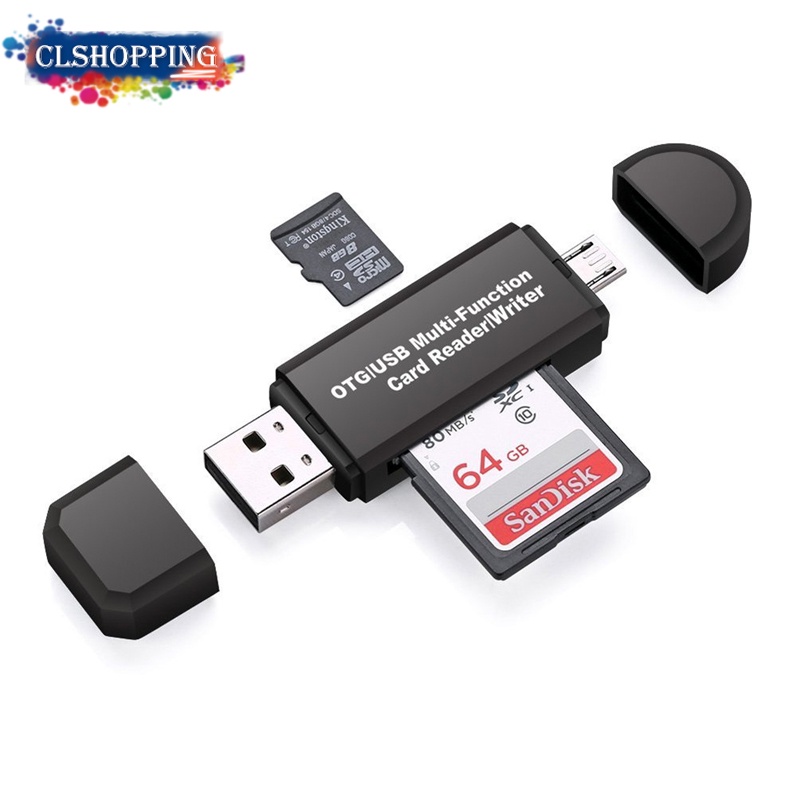 อะแดปเตอร์การ์ดรีดเดอร์ Micro USB SD TF USB 4 In 1 OTG สําหรับโทรศัพท์ Android แท็บเล็ต PC Xiaomi Huawei