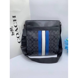 COACH CHARLES CROSSBODY IN CANVAS WITH VARSITY STRIPE