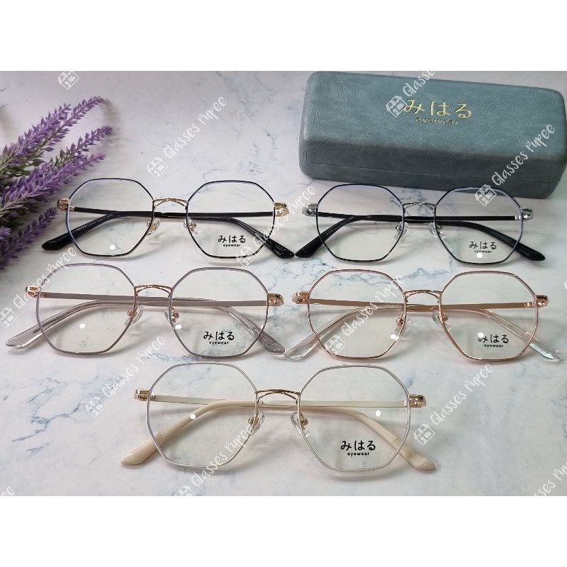กรอบสายตาญี่ปุ่น みはる (Miharu) รุ่น H5601 พร้อมเลนส์ตัดแสงสีฟ้า 🎁 ส่งฟรี 🎁