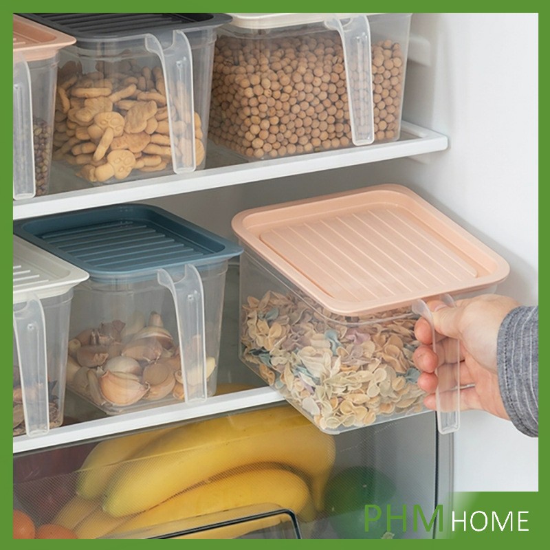 กล่องเก็บอาหารตู้เย็น “”มีที่จับ””  มีฝาปิด กล่องเก็บอาหารในตู้เย็น แบบมีที่จับ  Portable refrigerator food storage box