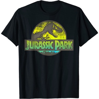 เสื้อยืด   Jurassic Park Neon Yellow Green Safari Logo Graphic T-Shirt