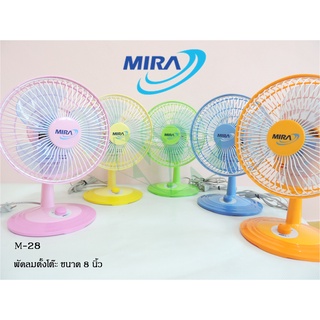 MIRA พัดลมขนาดเล็ก 8 นิ้ว รุ่น M-28 ราคาถูก ดีไซน์สวย [ก้มและเงยหน้าได้]