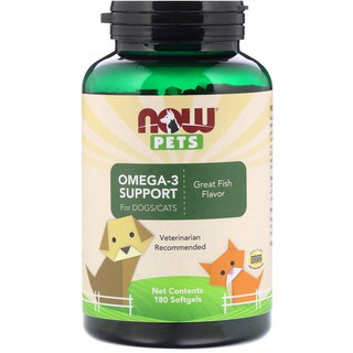 Now Pet Omega3 น้ำมันปลา บำรุงขน ผิวหนัง ลดขนร่วง บำรุงสมอง หัวใจ ข้อต่อ สุนัข-แมว