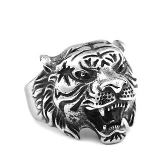 Cincin Silver Punk Motif Harimau untuk Pria