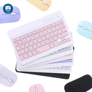 แป้นพิมพ์บลูทูธ คีย์บอร์ดบลูทูธไร้สาย ใช้ได้กับโทรศัพท์มือถือ แท็บเล็ต ไอแพด  keyboard wireless  mouse แป้นพิมพ์ไทย #3