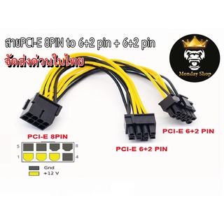 สายแปลง CPU 8Pin To Dual VGA6+2pin GPU PowerCable