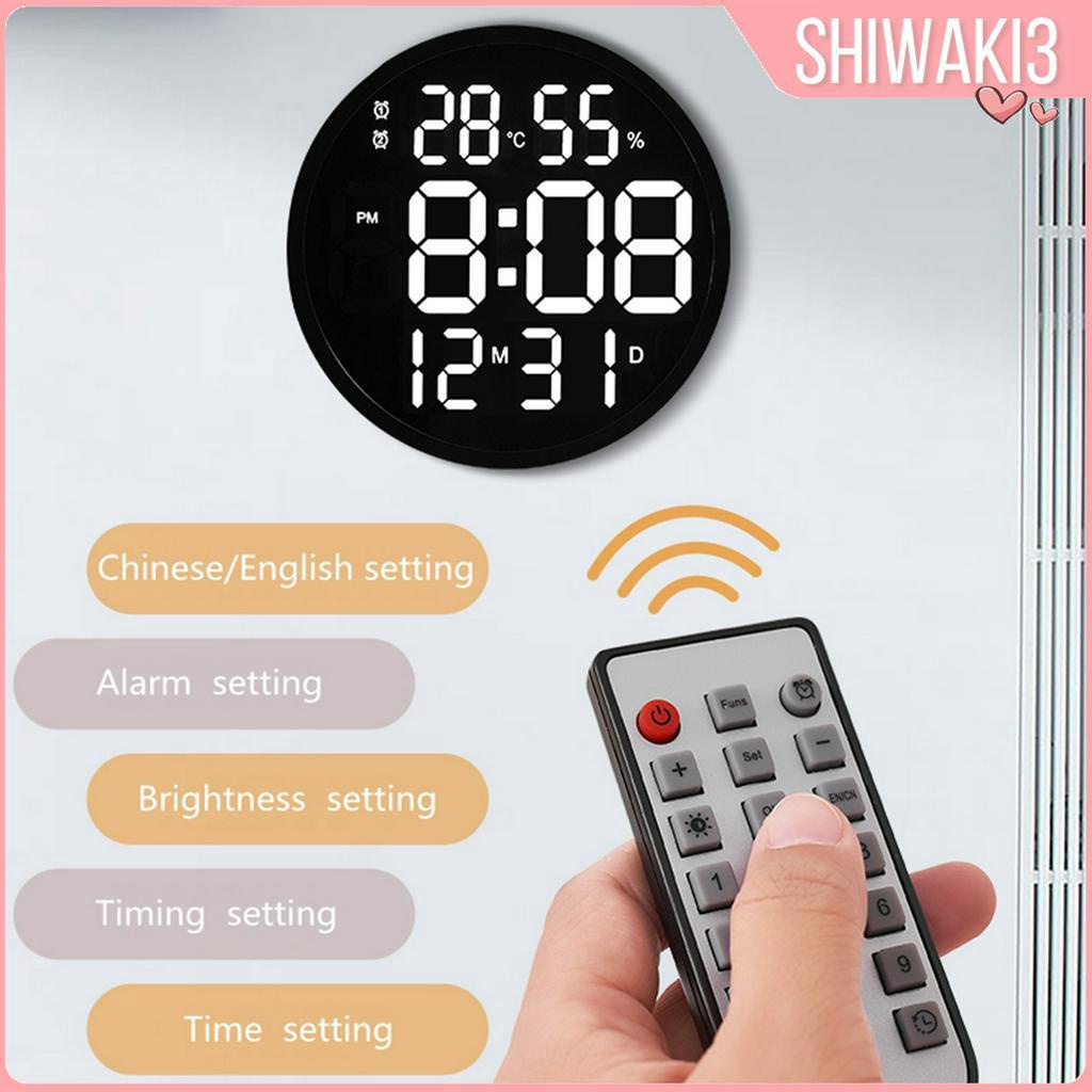 [Shiwaki3] นาฬิกาดิจิทัลติดผนัง มีไฟแบ็คไลท์ 30 ซม. อเนกประสงค์ พร้อมสายเคเบิล 3.5 เมตร สําหรับบ้าน สํานักงาน