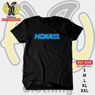 เสื้อยืดแขนสั้น ผ้าฝ้าย พิมพ์ลาย HOKA ONE ONE Combed 30s สีดํา ไซซ์ S M L XL XXLสามารถปรับแต่งได้