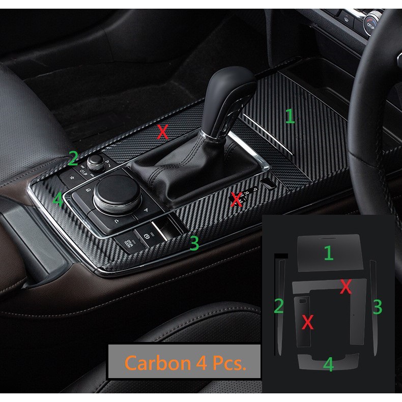 คอนโซลกลาง ฟิล์มกันรอย TPU / carbon(sticker) Mazda CX-30 cx30